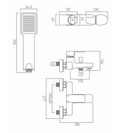 Vado Phase Exposed Bath Shower Mixer Single Lever Wall Mounted With Shower Kit (Chrome) - Pha-123+K-C/P 5 Vado Phase Exposed Bath Shower Mixer Single Lever Wall Mounted With Shower Kit (Chrome) - Pha-123+K-C/P -Luxury Bathroom Shop vado phase exposed bath shower mixer single lever wall mounted with shower kit chrome pha 123 k c p