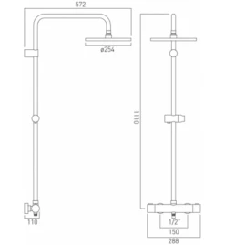 Vado Velo Thermostatic Shower Valve With Integrated Diverter And Rigid Riser With Single Function Shower Head And Shower Handset - 1.5 Bar Mp - VEL-149/RRK/DIV/ST-C/P -Luxury Bathroom Shop vado velo thermostatic shower valve with integrated diverter and rigid riser with single function shower head and shower handset 1 5 bar mp vel 149 rrk div st c p 1