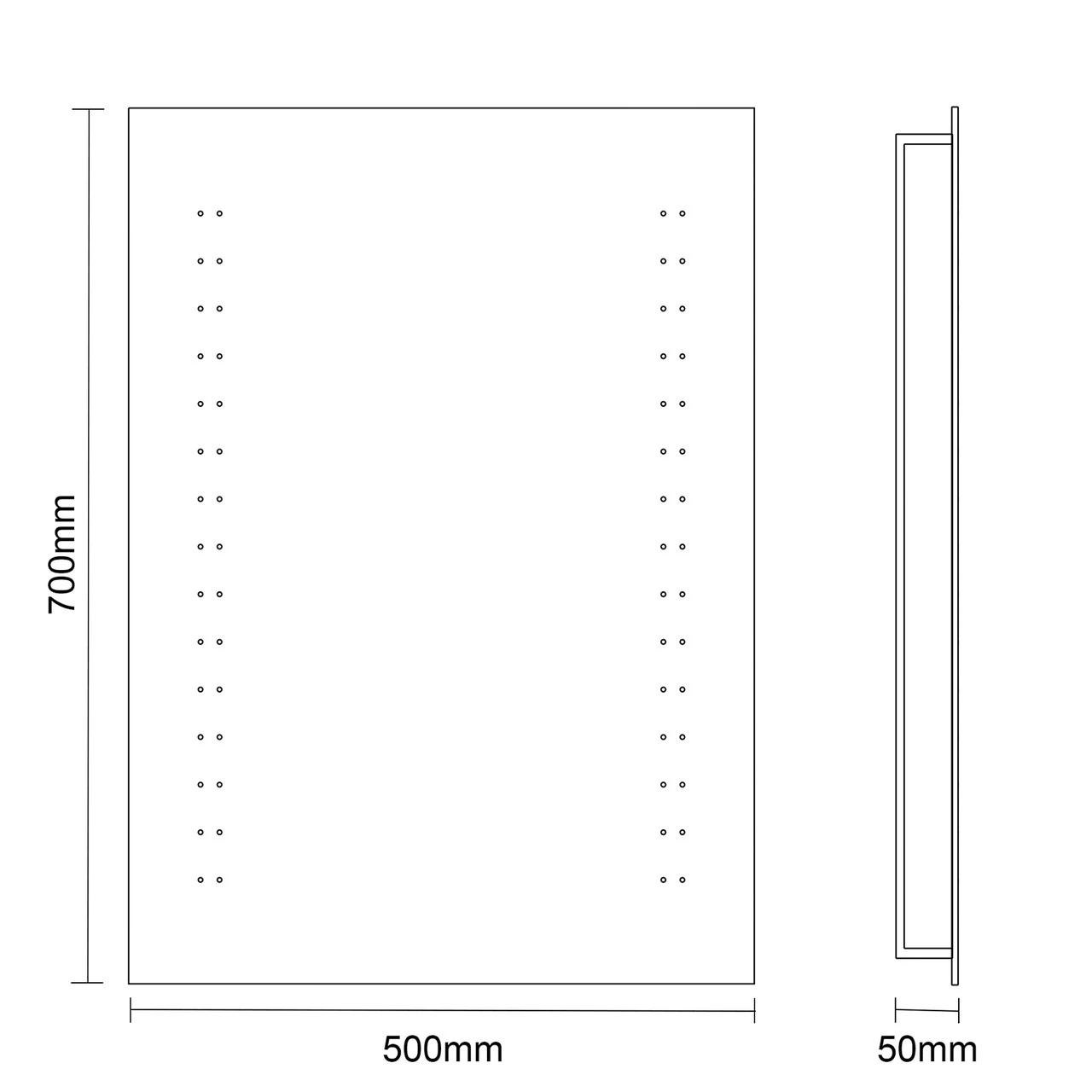 Vesta 500mm X 700mm Battery Operated LED Mirror - Image 4